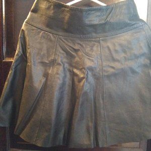 Durango Black Mini Leather Skater Skirt